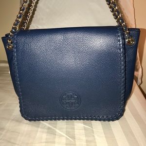 Marion Flap Shoulder Black Leather Messenger Bag